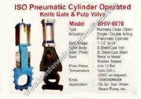 ISO Pneumatic cylinder operated knife gate & pulp