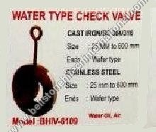 Water type check valve