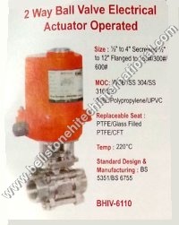 2 Way Ball Valve Electrical Actuator Operated - SS304/SS316 1/2" to 4" PTFE Seal 220Â°C | Electric Operation Precise Control Remote Operation