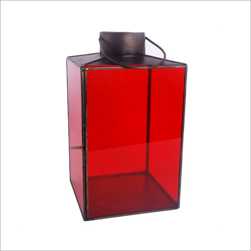 Colored Glass Home Furnishing Candle Lantern