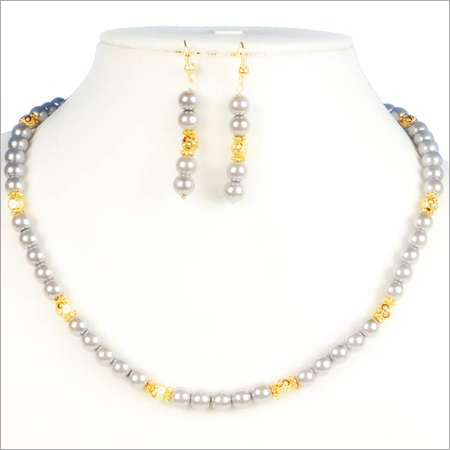 Grey Pearl Necklace Set