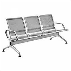 Stainless Steel Chairs - 180x60x80cm, Polished Finish | Durable, Comfortable, Rust Resistant, Three Seater, Easy Cleaning