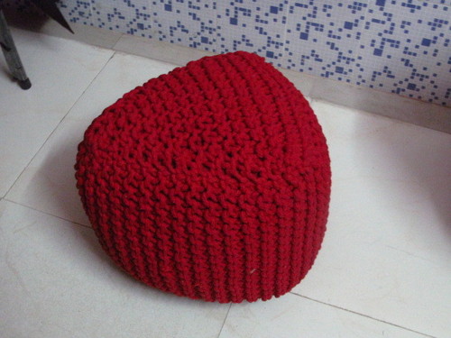 Knitted pouf
