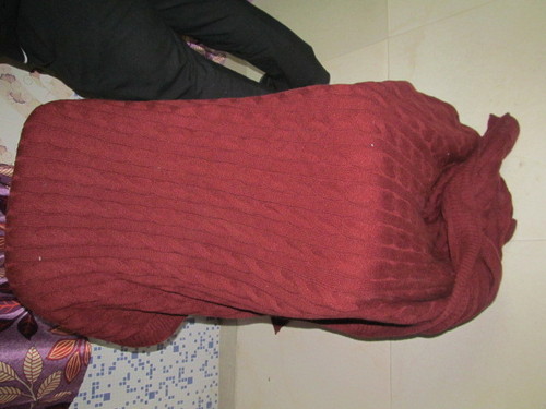 Crochet Knit Trim Throw