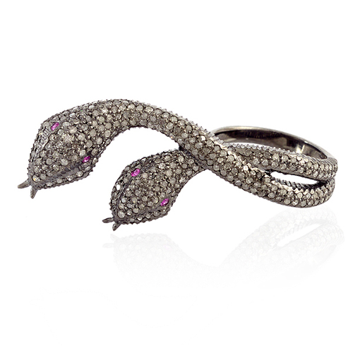 Snake Designer Pave Diamond Fashion Ring Jewelry