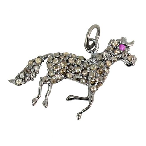 Ruby Diamond Silver Pendant