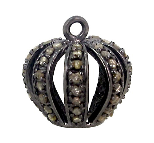 Pave Diamond Silver Pendant