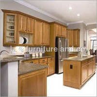 Wood Kitchen Furniture - Wood Modular Cabinets, Granite Countertop | Space Optimization, Elegant Design, Durable, Easy Installation