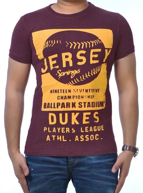 Round Neck T Shirt - Cotton, Multiple Sizes, Maroon | Soft Fabric, Stylish Design, Comfortable Fit, Durable, Breathable