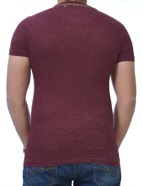 Round Neck T Shirt - Cotton, M-XXL, Maroon | Soft Fabric, Stylish Design, Comfortable Fit, Durable Material