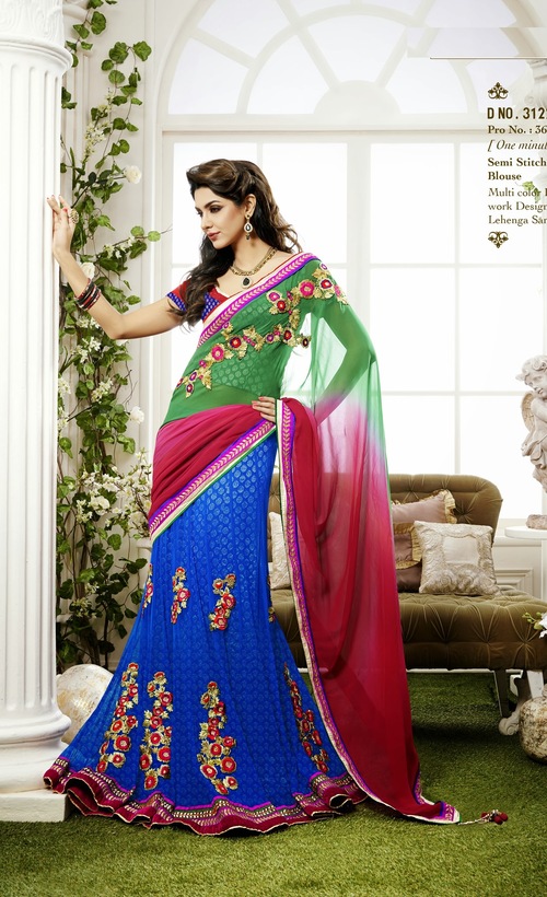 Designer Georgette Lehenga Saree