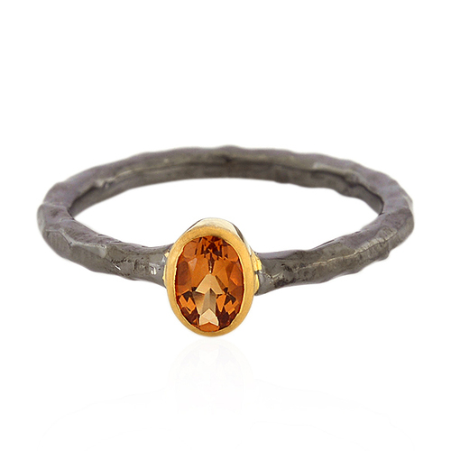 Citrine Gemstone 18k Gold Ring Jewelry