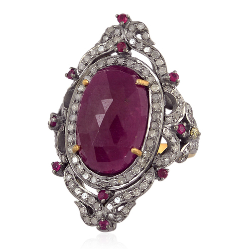 Diamond Gemstone Victorian Ring Jewelry