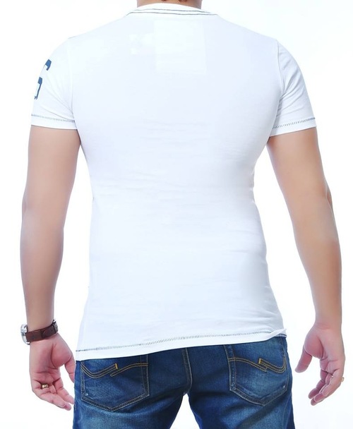 T Shirt - Cotton, M-XXL, White | Soft Fabric, Stylish Design, Comfortable Fit, Durable, Breathable, Slim Fit, V-Neck, Short Sleeve, 150 GSM