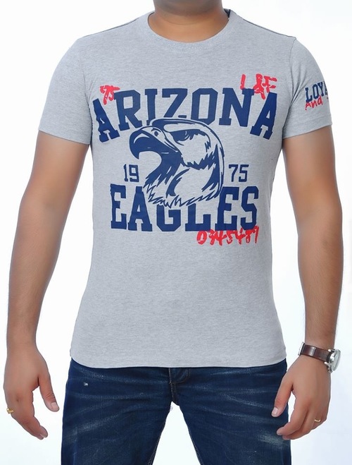 T Shirt - Cotton, Multiple Sizes, Grey | Soft Fabric, Stylish Design, Durable, Comfortable Fit, Breathable, Graphic Print