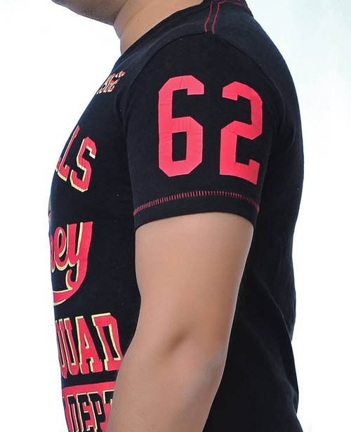 T Shirt - Cotton, Multiple Sizes, Black | Soft Fabric, Stylish Design, Breathable, Comfortable Fit, Screen Print