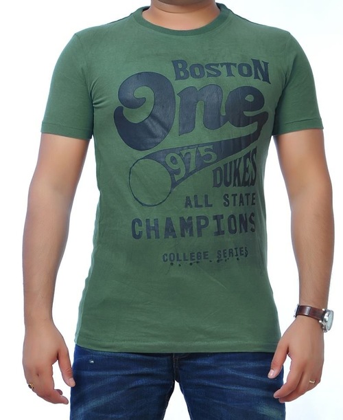 T Shirt - Cotton, M-XXL, Green | Soft Fabric, Stylish Design, Comfortable, Breathable, Classic Style, Regular Fit, Short Sleeve, 150GSM