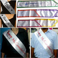 Customize Sashes - Satin, Customizable Length, Silver Color | Durable, Hook And Loop Fastening, Various Designs And Sizes Available