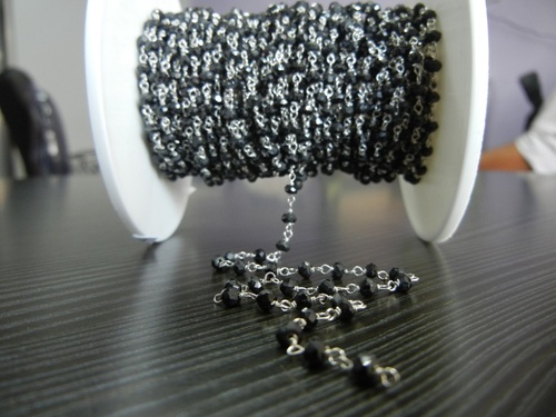 Black Onyx Faceted Beaded Chain