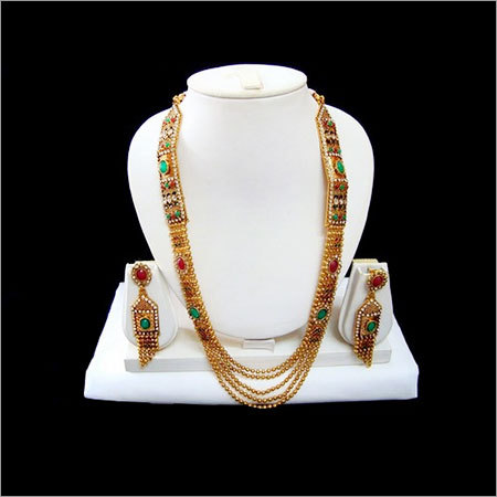 Royal Queen Red Green Kundan Necklace Set 46
