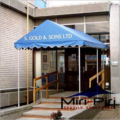 Blue Entrance Canopy Structures