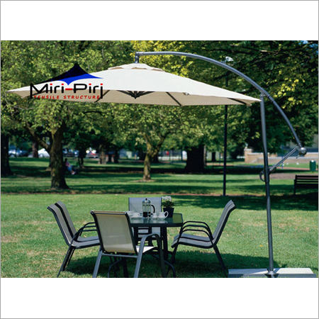 White Cantilever Side Pole Umbrellas