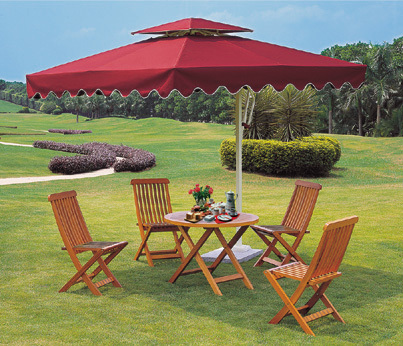 Red Square Garden Umbrellas