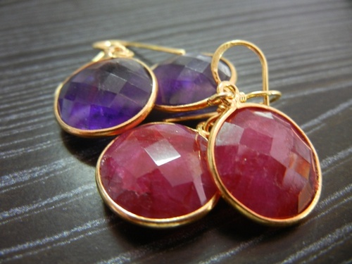 Gold Plated Gemstone Earring