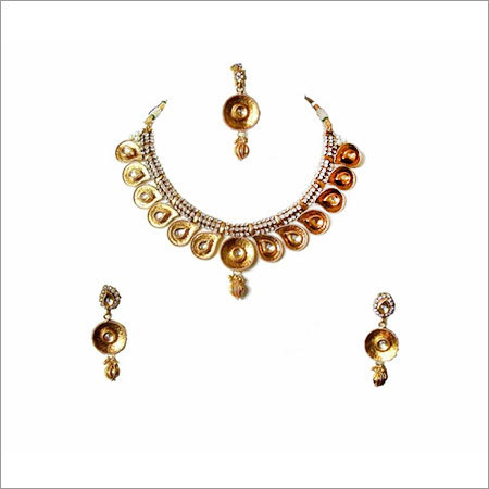 Golden Kundan Gold Tone Necklace Set 57