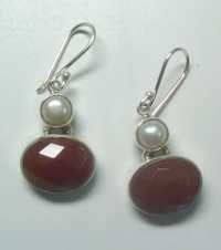 Faceted Red Onyx Earring
