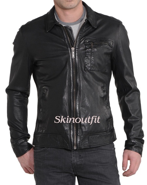 Mens Black Leather Jacket