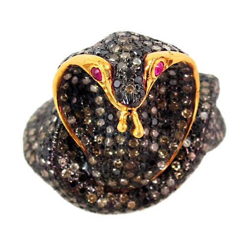 Diamond Gold Snake Ring