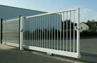 Industrial Sliding Gate - Metal, Variable Size, White | Durable, Weatherproof, Easy Operation, High Security