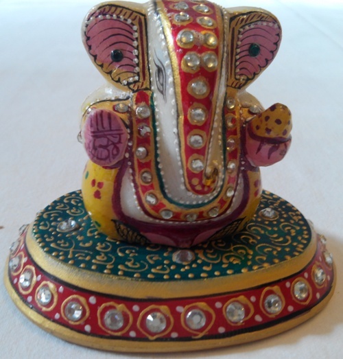 Modern Ganesh Statue - Marble, Variable Sizes, Multicolor | Hand Carved, Polished Finish, Durable Material, Elegant Design