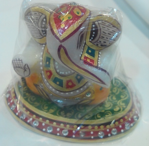 Modern Ganesh Ji Statue - Marble, 5 Inches, Off-White | Hand-Carved, Elegant Design, Glossy Finish