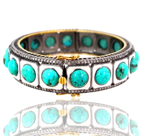 फ़िरोज़ा हीरा सोने की चूड़ी