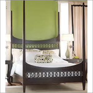 Pillar Bed - Sheesham Wood King/Queen, Dark Brown | Elegant Design, Durable Frame, Comfortable Sleep