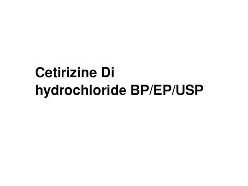 Cetirizine Di hydrochloride BP