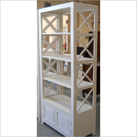 Cross Bookshelf - Sheesham Wood, 72x36x12 Inches, White | Spacious Storage, Modern Design, 5 Shelves, Easy Assembly