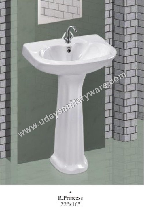White plain pedestal Wash Basin