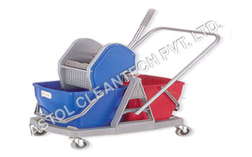 Double MOP Bucket Wringer Trolley