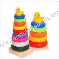 Plastic Stacking Rings - Plastic, 5-10cm Diameter, Multicolor | Stackable, Lightweight, Durable, Educational, 10 Rings