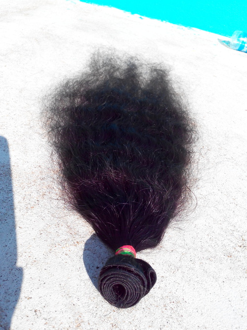 Indian Curly Human Hair - Non Remy Material, Black Color | For Baby Girls, Girls, Women