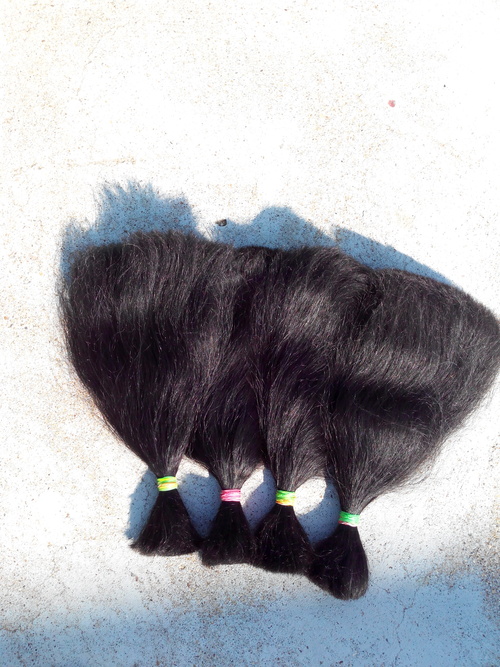 Black Double Drawn Human Hair