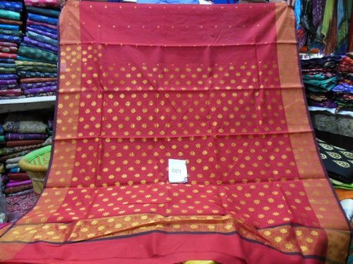 Chanderi Silk Zari Sarees - Pure Silk, 5.5 Meters, Maroon | Handloom Weave, Intricate Zari, Soft Texture