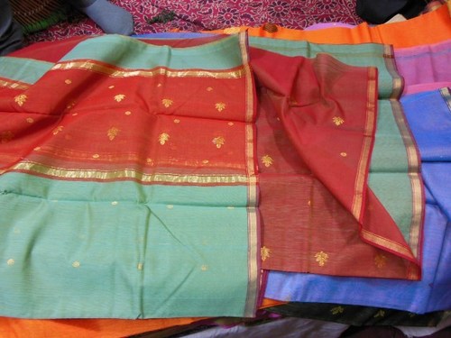 Chanderi Silk Zari Suits - 100% Silk, Red, Handloom | Intricate Zari, Elegant Designs, Perfect Fit