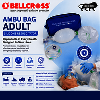 Silicon Ambu Bag Adult - Color: Blue