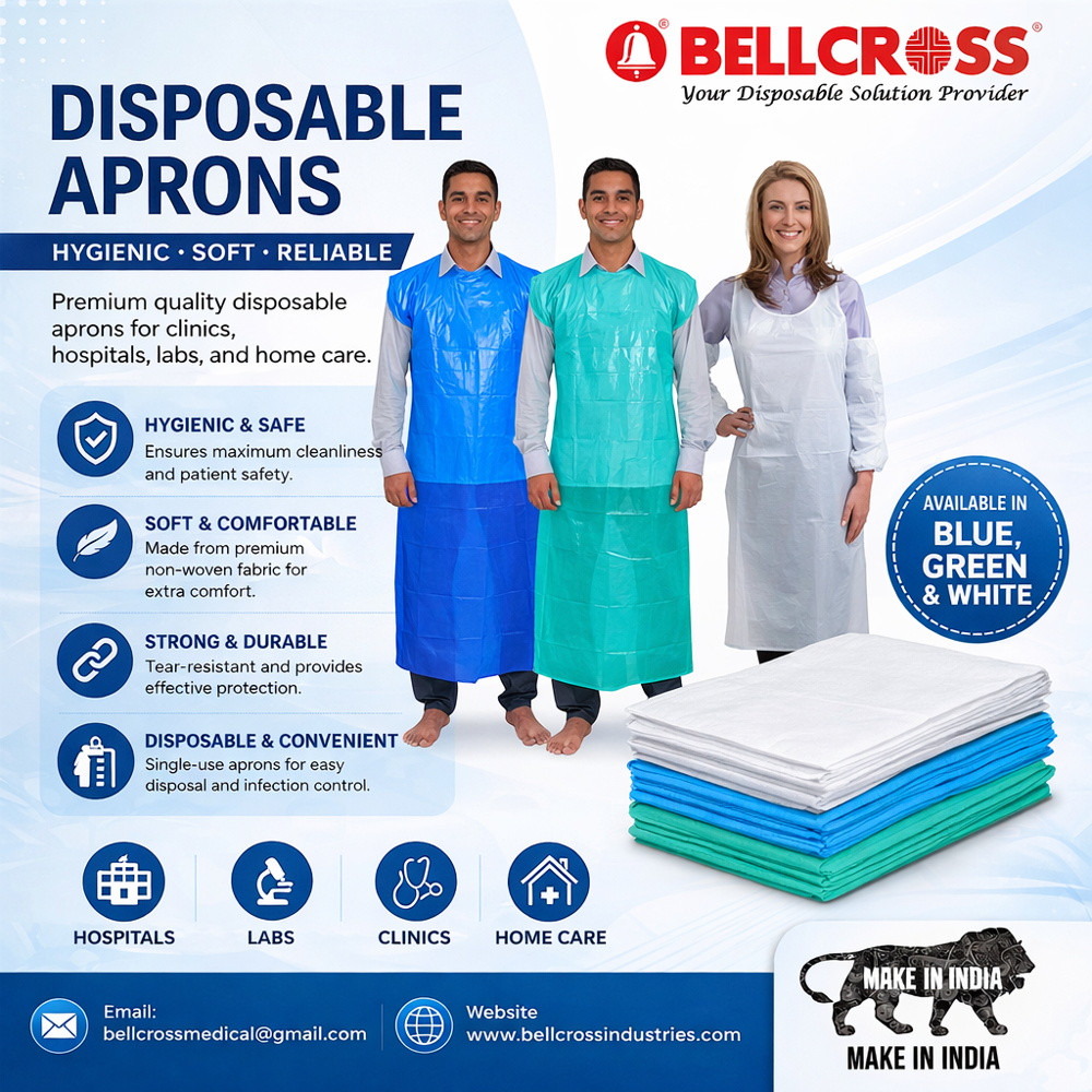 Disposable Apron - Degradable Plastic, Lightweight Blue Design | Highly Durable, Sterile and Non-Sterile Options, Tear Resistant
