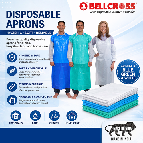 Plastic Disposable Kitchen Apron - Color: White