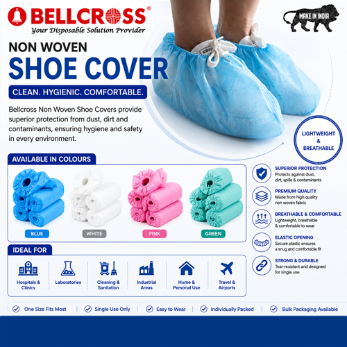 Hospital Non Woven Shoe Cover - Color: Blue